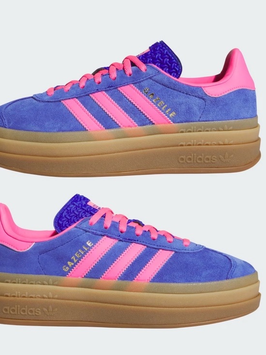 adidas Shoes - NWT Adidas Gazelle Platform Sneaker in Blue & Pink with Gum Sole